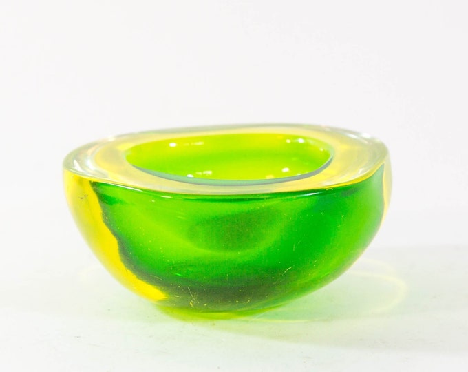 Murano Geode Bowl Yellow and Green Vintage Murano Glass - Etsy