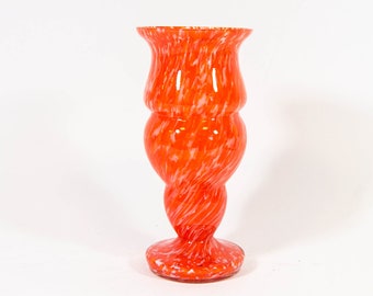 Art Deco vase | Bohemian | orange and white spatter glass | Franz Welz