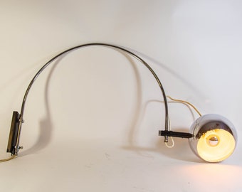 Midcentury wall arch lamp | Gepo | Full chrome | Vintage 60's