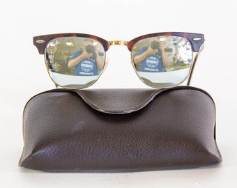 Classic Ray-Ban Clubmaster | Tortoise frame  | Model RB 3016 | Mirrored lenses | vintage 90's