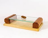 Art deco glass cabinet Wood and glass