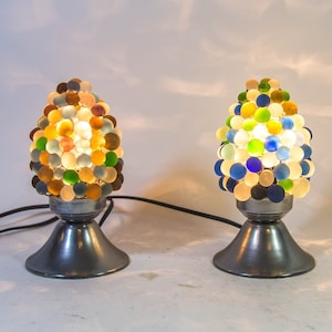 Murano grape lamp | Aluminum base | Etched glass | vintage 60&#39;s | 2 available