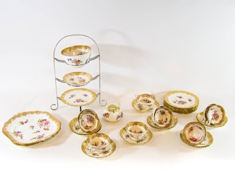 Hammersley Fine Bone China | Longton Stoke-on-Trent | zabytkowy zestaw do herbaty | Porcelanowa zastawa stołowa