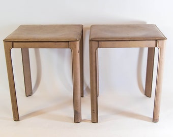 Midcentury stool | Matteo Grassi | Worn leather | Vintage 50's | 2 AVAILABLE