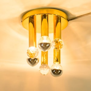 Ernst Palme ceiling lamp | postmodern design | Swarovski crystal | vintage 70&#39;s