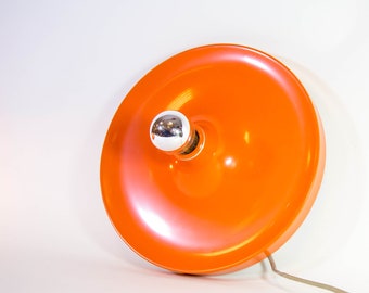 Honsel Leuchten | Space-age disc lamp | Orange | Wall sconce or ceiling lamp | Vintage 70's | 2 AVAILABLE!