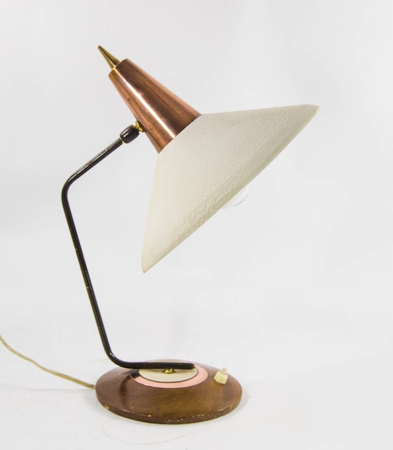 donker Ultieme Installeren Midcentury Table Lamp Herda Teak and Copper Vintage - Etsy