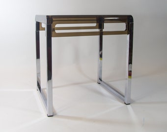 Vintage side table | smoked acrylic | Marc Berthier for Prisunic | Vintage 70's