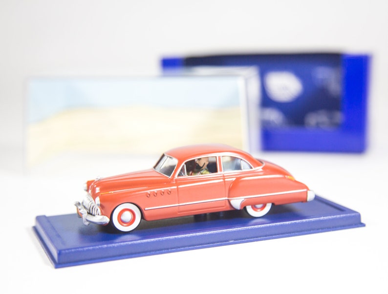 Modello di auto TinTin | 1/43 | Buick Roadmaster | Terra dell'oro nero | Scatola originale e certificato | Edizione Atlante immagine 2