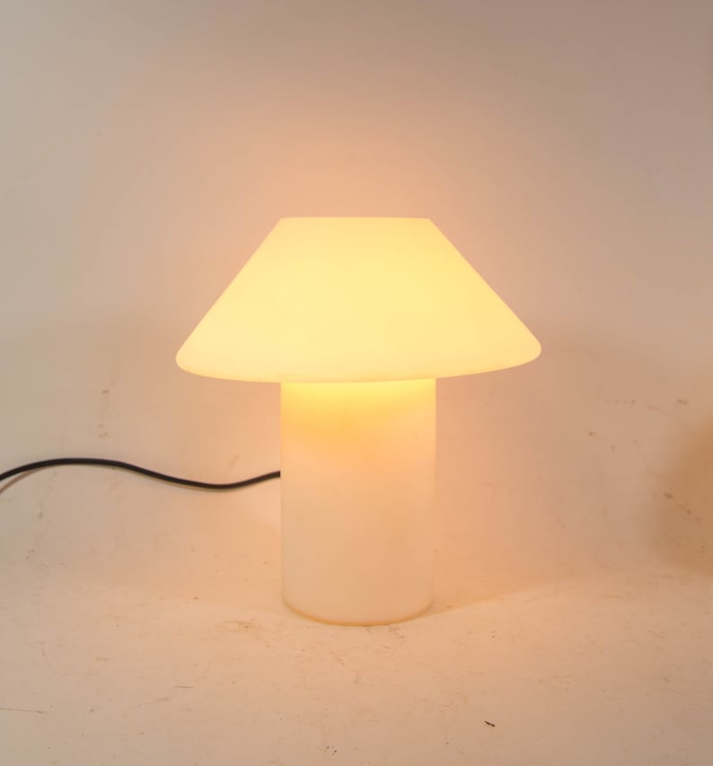 Vintage mushroom lamp | XL version | Hala Zeist | white opaline glass | vintage 80's image 1