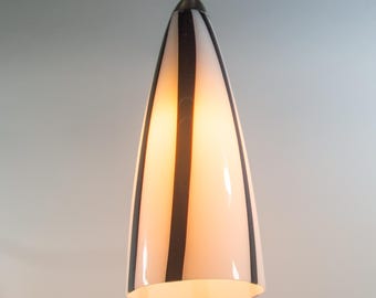 Ilu Di Vetro Zebra Lamp | Italian Glass | Black and White Swirl