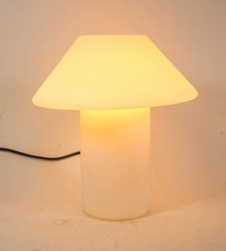 Vintage mushroom lamp | XL version | Hala Zeist | white opaline glass | vintage 80's image 2