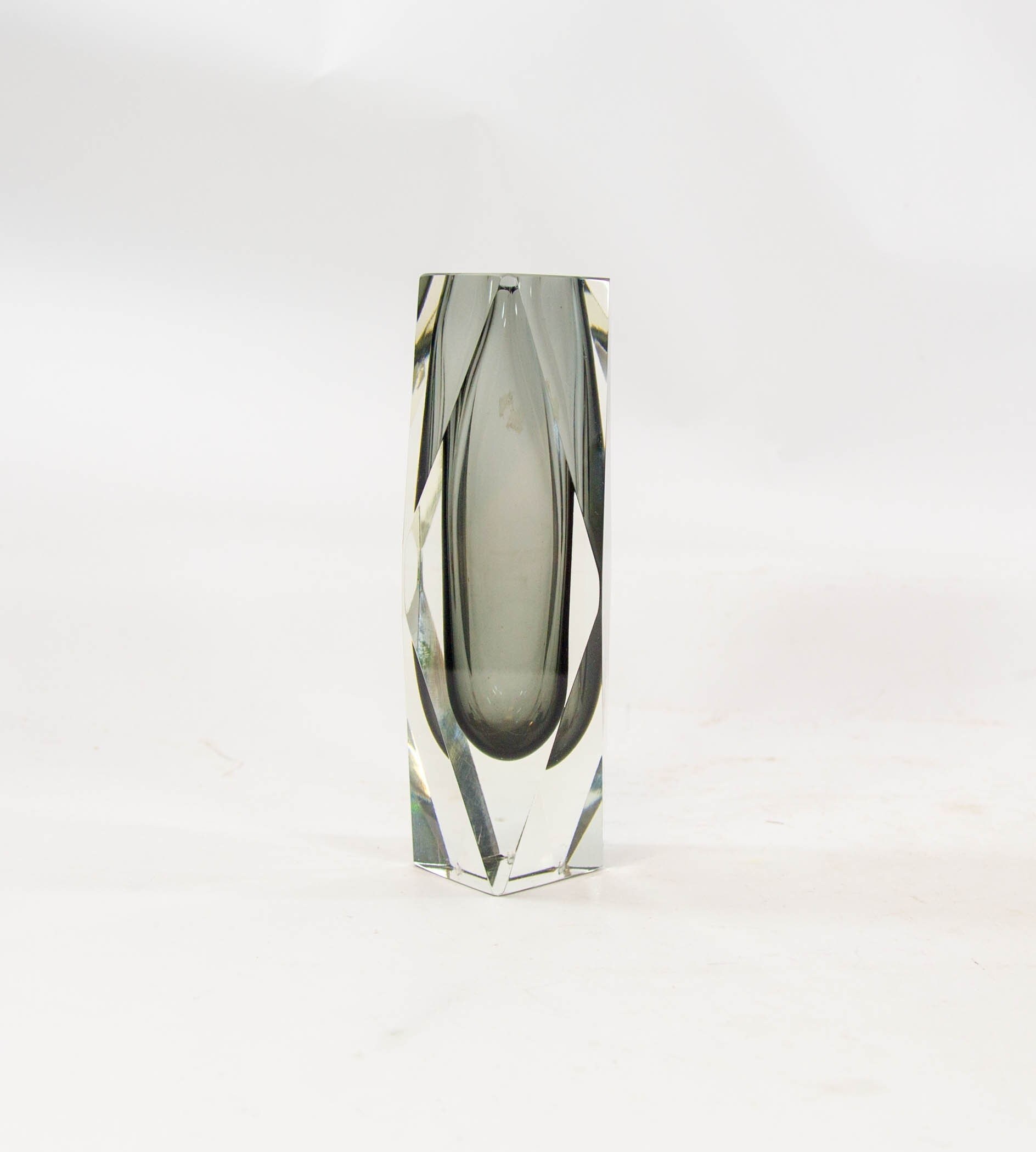 70's ヴィンテージ ムラノ ガラス フラワーベース vetri murano ヴィンテージガラス花瓶 2トーン 赤&frasl;青 渦巻き ムラーノ 70年代 レトロ