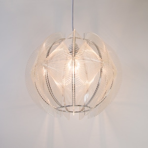 ヴィンテージペンダントランプ | 写真属性Sompex の Paul Secon |ナイロンワイヤーランプペンダントランプ | ナイロンワイヤーランプ直径30cm |宇宙時代のデザイン | 宇宙時代のデザインヴィンテージ 70 年代