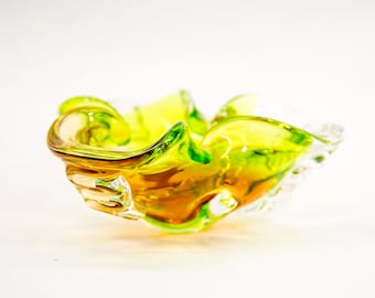 Vintage glass bowl | Bohemian crystal | Attributed to Chribska / Josef Hospodka | Vintage 70's