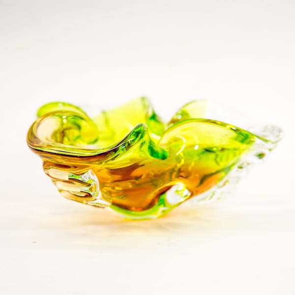 Vintage glass bowl | Bohemian crystal | Attributed to Chribska / Josef Hospodka | Vintage 70's