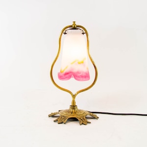 Art Nouveau table lamp | Pâte de Vere Lamp Shade | brass frame | vintage 1920's