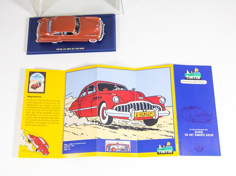 Modello di auto TinTin | 1/43 | Buick Roadmaster | Terra dell'oro nero | Scatola originale e certificato | Edizione Atlante immagine 8