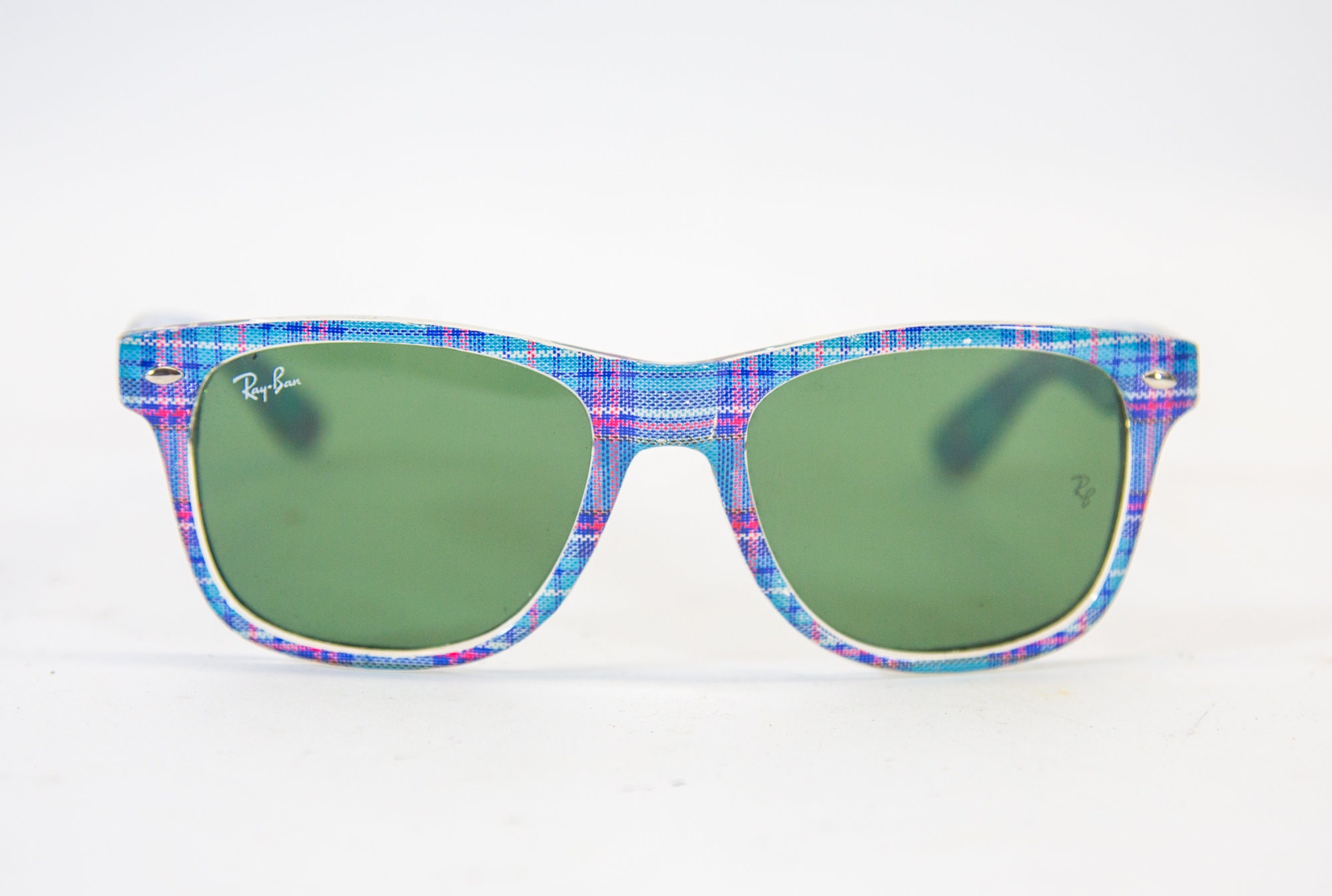 Ray-Ban Wayfarer RB2140 Sunglasses - Multicolor Plaid Frame with Black Lenses 46-002918_f.jpg main image 2