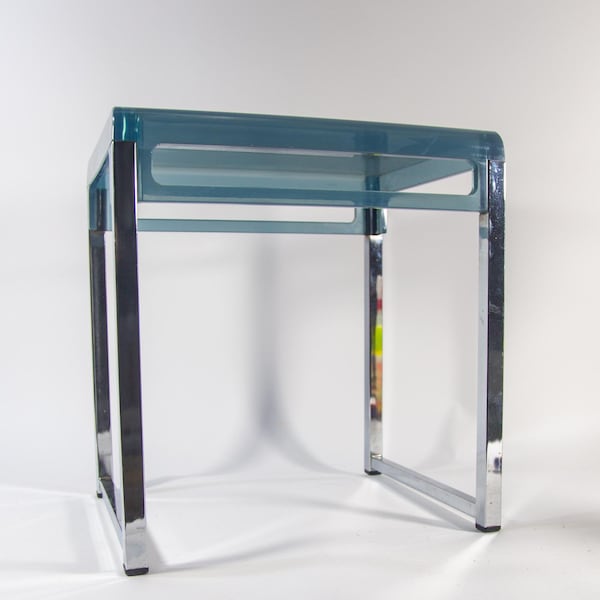 Vintage-Beistelltisch | getöntes Acrylglas | Marc Berthier für Prisunic | Vintage 70er Jahre