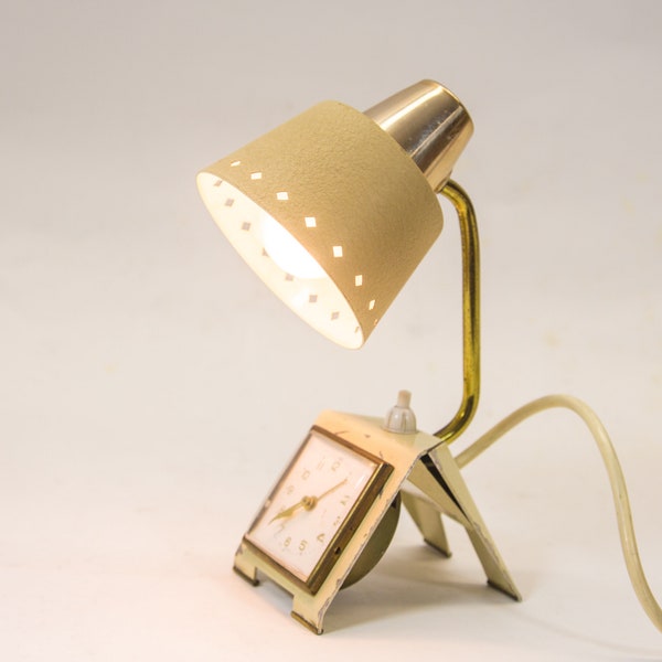 Vintage cocotte lamp | With clock | Some wear | vintage 1950's