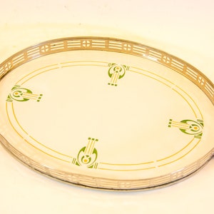 Art deco serving tray | Gebruder Mehner Eulau Ceramic | Chris van der Hoef
