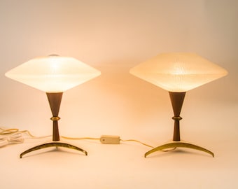 Lampe de table trépied du milieu du siècle | Conception de l’ère spatiale | millésime des années 60 | Louis Kalff attribué | 1 GAUCHE