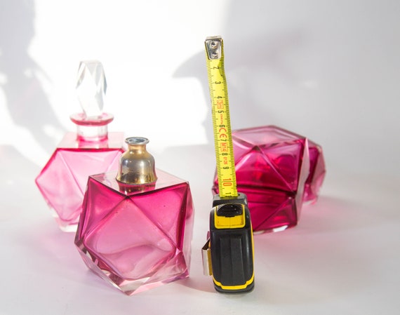 Art Deco vanity set | Pink glass | Geometric shap… - image 8