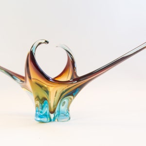 XL Murano bowl | curved glass | Sommerso effect | Vintage 70&#39;s