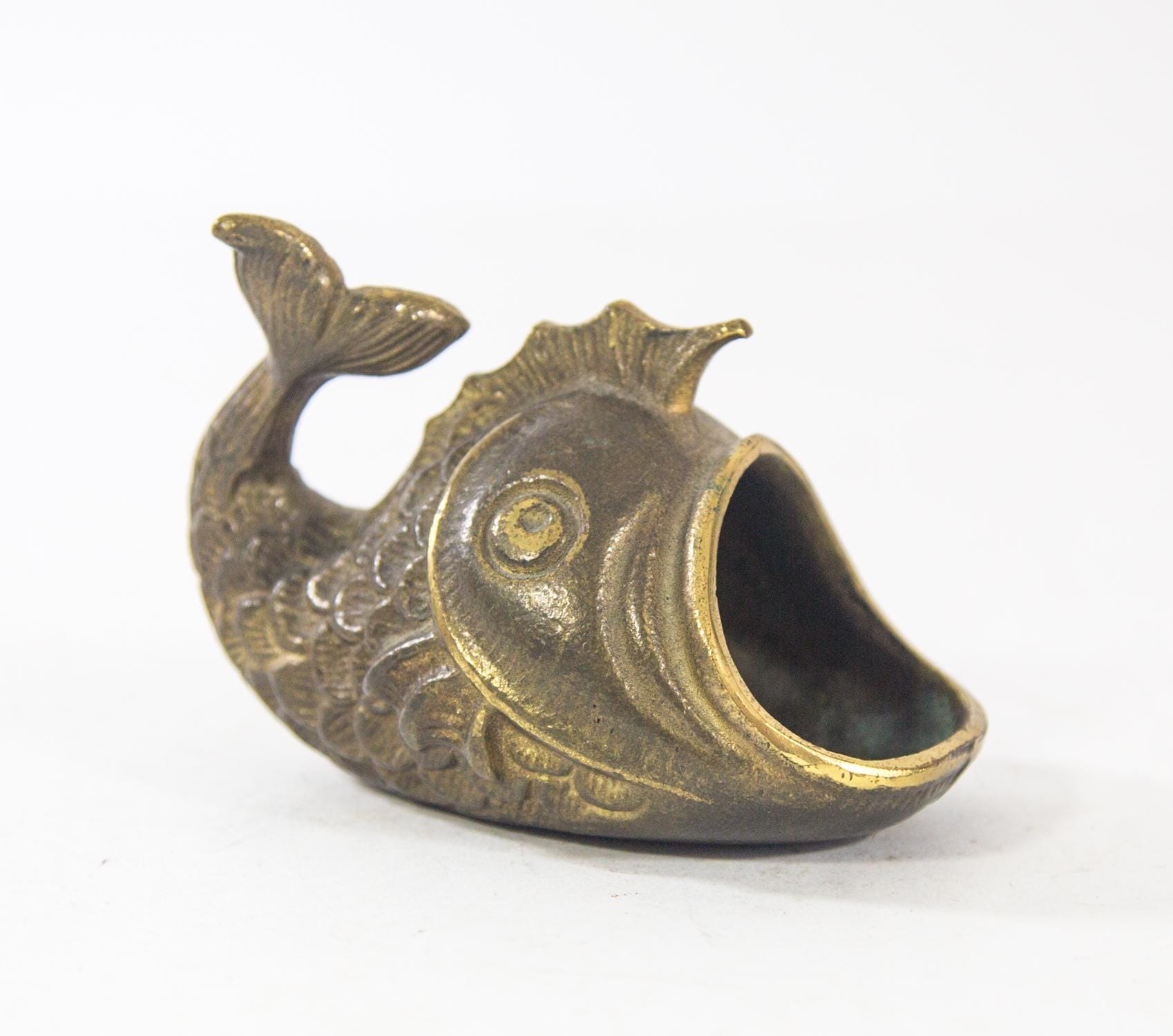 Fish Ashtray | Blackened Brass | Vintage 50's | Walter Bosse Style