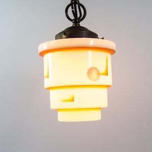 Art deco pendant lamp | Opaline glass | Spritz decor | vintage 30&#39;s