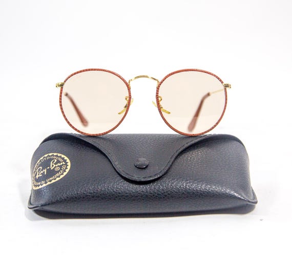 Ray-ban Round Leather | Brown Changeable Lenses | W0779  display picture 2