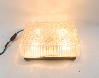 Flush mounted ceiling lamp | Hutadt Leuchten | Iceglass | Vintage 70's