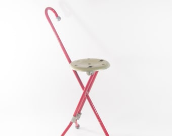 Ulisse stol | hopfällbar stol och käpp | Ivan Loss | vintage 80-tal
