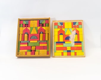 Antique toy blocks | Multi-colored | Boxed | vintage 50's