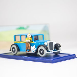 TinTin car model | 1/43 | Blue Taxi | TinTin in America | Original box and certificate | Atlas Edition