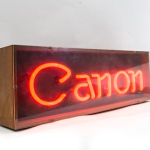Canonic Sign Canon Neon Sign | Fully Functional | Wooden Casing| Vintage 60's - Etsy