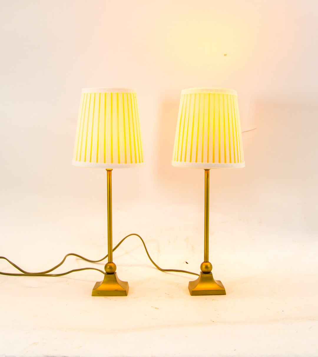 Elegant Table Lamps | Brass Base | Hollywood Regency Design | Vintage ...