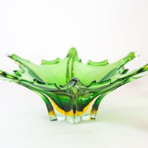Murano bowl | Green and yellow sommerso glass | Vintage 70&#39;s