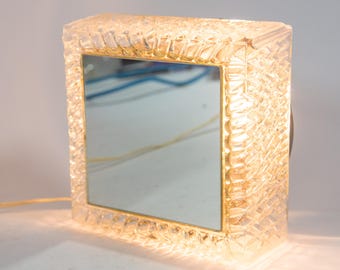 Midcentury mirror | Crystal glass | Backlit | Vintage 60's
