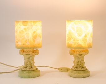 Alabaster table lamp | Classic shape | Vintage 60's | 2 AVAILABLE