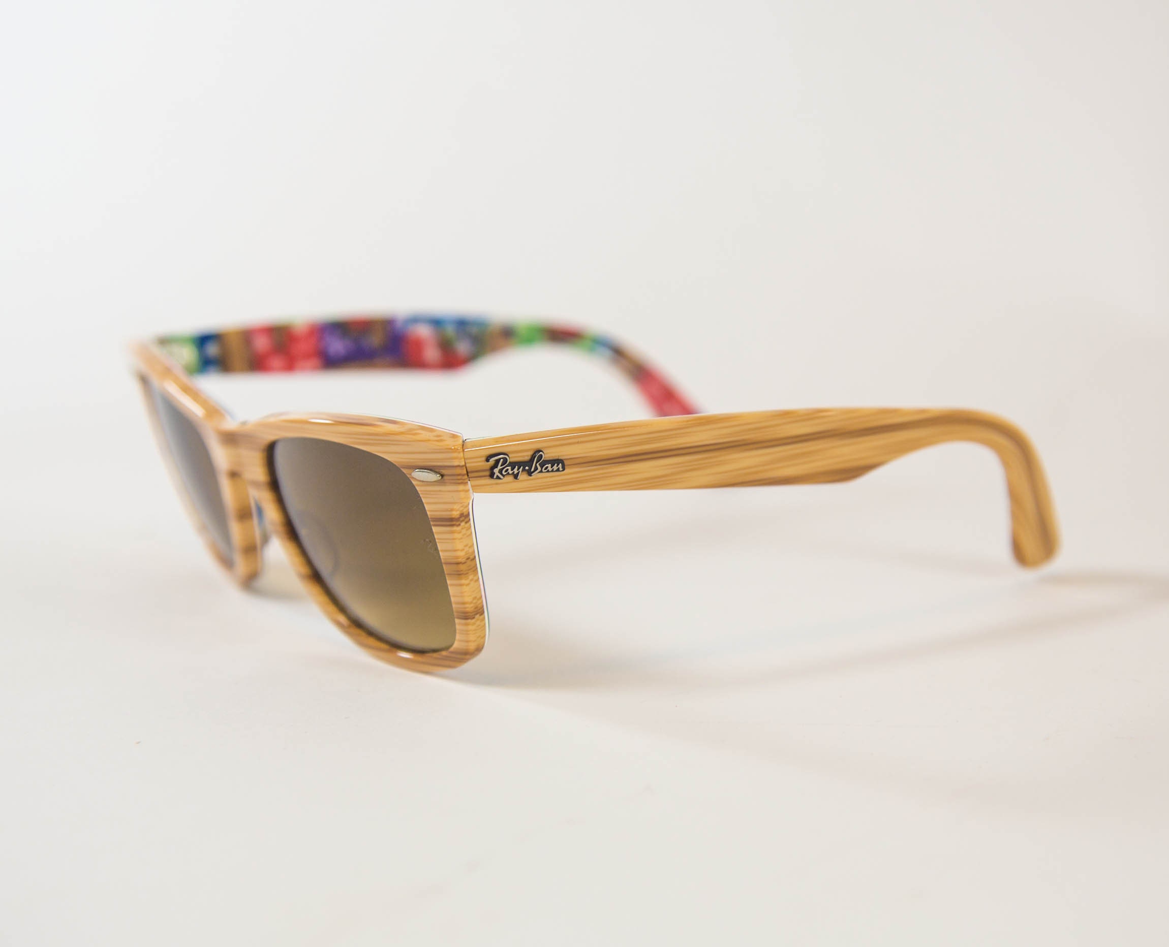 Ray-Ban Wayfarer Special Series Wood Grain Floral Sunglasses RB2140 1138/85 50mm wood wayfarer sunglasses products for sale | eBay main image 3