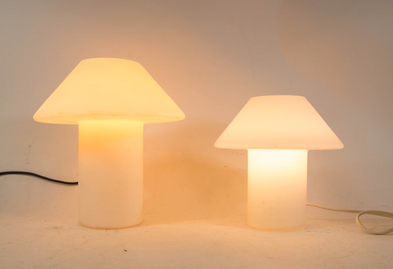 Vintage mushroom lamp | XL version | Hala Zeist | white opaline glass | vintage 80's image 9