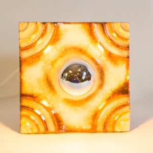 Elegant ceramic wall lamp | Hustadt Leuchten | Mirror bulb | Fat lava | vintage 70s | 2 AVAILABLE