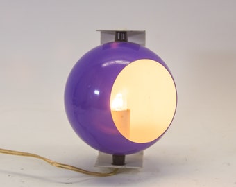 Vintage eyball wall lamp | Vertical mount | Purple lamp shade | vintage 70's