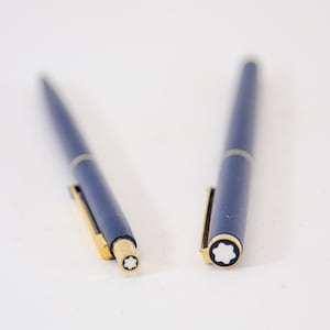 Montblanc set | Noblesse | Slimline | Ballpoint and fountain pen| Original leather pouch | Vintage 90's