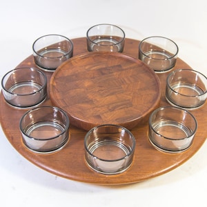 Digsmed Denmark | Lazy Suzan | Tray for cheese fondue | Teak and glass | Vintage 60&#39;s