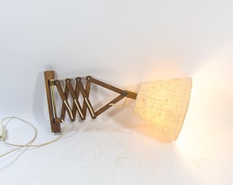 Midcentury scissor lamp | Solid oak | Danish design | Vintage 60's