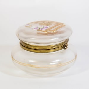 Antique trinket box | Pearlescent glass | very delicate | late 19th century