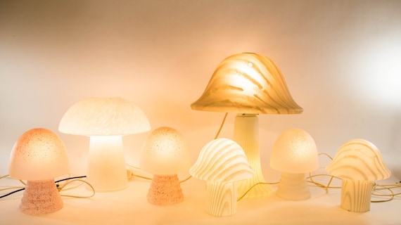XXL Mushroom Lamp Natural Look Peill Putzler Full Glass Vintage